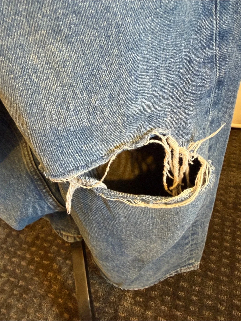We The Free Women's Blue Relaxed Distressed Jeans - Picture 4 of 6